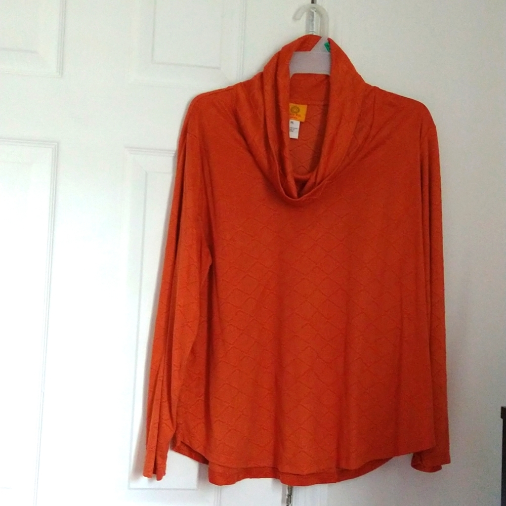 Orange Cowl Neck Top